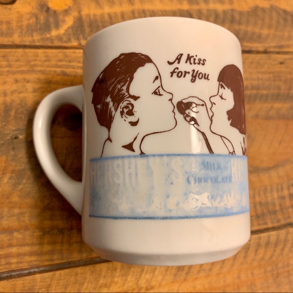 Vintage 70s Hershey’s A Kiss For You Ceramic Mug - Picture 2 of 8